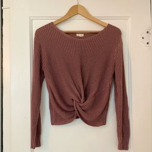 Cropped, knotted sweater